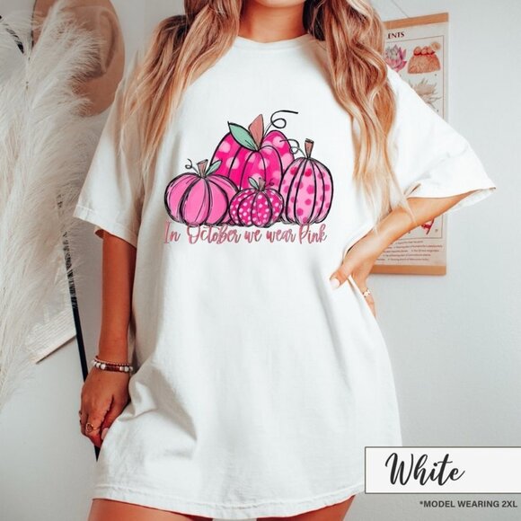 Gildan Other - In October We Wear Pink Shirt - Pink Pumpkin T-Shirt